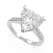3.4 Carat VS1 D Lab Grown Diamond Pave Heart Ring